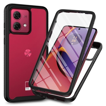 Motorola Moto G84 360 Schutz Hülle - Schwarz / Durchsichtig