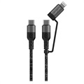 4smarts ComboCord CL USB-C / USB-C und Lightning Kabel - 1.5m - Schwarz