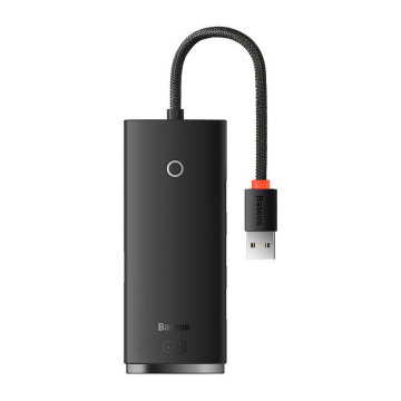 Baseus Lite Series Hub 4in1 WKQX030001 USB auf 4x USB 3.0, 25cm - Schwarz