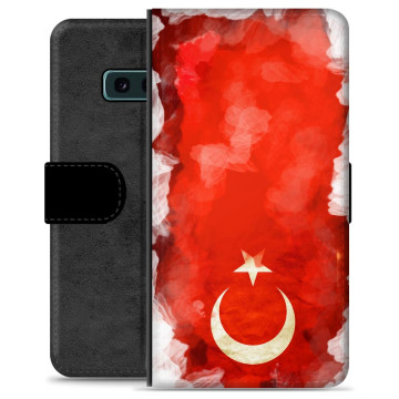 Samsung Galaxy S10e Premium Schutzhülle mit Geldbörse - Türkische Flagge