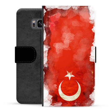 Samsung Galaxy S8 Premium Schutzhülle mit Geldbörse - Türkische Flagge