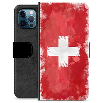 iPhone 12 Pro Premium Schutzhülle mit Geldbörse - Schweizer Flagge