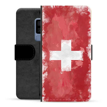 Samsung Galaxy S9+ Premium Schutzhülle mit Geldbörse - Schweizer Flagge