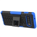 Anti-Rutsch Samsung Galaxy S10+ Hybrid Hülle mit Stand - Blau / Schwarz