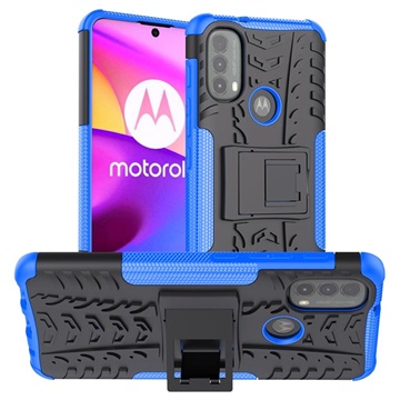 Anti-Rutsch Motorola Moto E20/E30/E40 Hybrid Hülle mit Stand - Blau / Schwarz