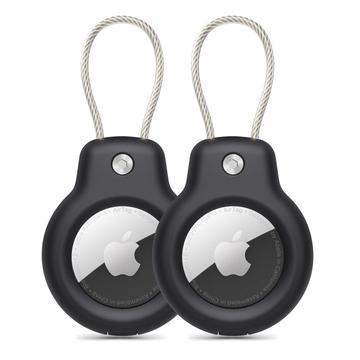 Apple AirTag Tech-Protect Rough Vein Hülle - 2er-Pack - Schwarz