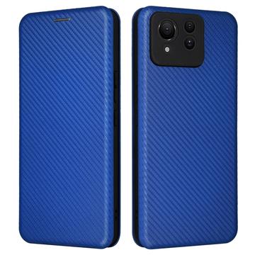 Asus Zenfone 11 Ultra Flip Hülle - Karbonfaser - Blau