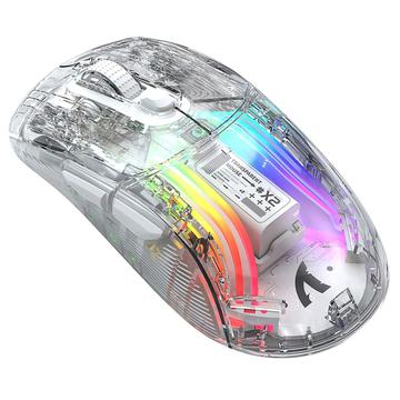 Attack Shark X2 Transparente Kabellose Maus mit RGB - Weiß