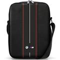 BMW M Kollektion Nylon Crossbody Tablet-Tasche - 10" - Rot gestreift / Schwarz