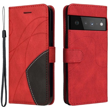 Bi-Color Series Google Pixel 6 Wallet Hülle - Rot