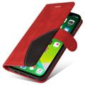 Bi-Color Serie iPhone 14 Schutzhülle mit Geldbörse - Rot