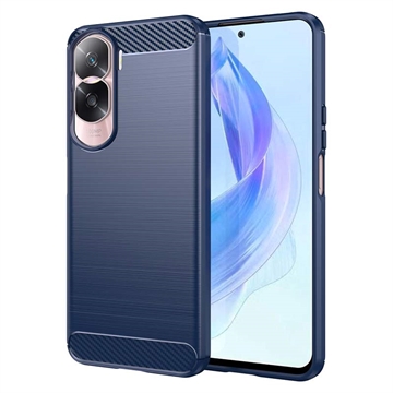 Honor 90 Lite/X50i Gebürstete TPU Hülle - Karbonfaser - Blau