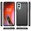 OnePlus Nord 2 5G Gebürstete TPU Hülle - Karbonfaser - Schwarz