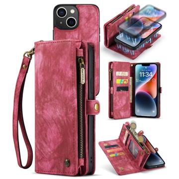 Caseme 2-in-1 Multifunktions iPhone 14 Plus Wallet Hülle - Rot