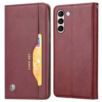 Card Set Serie Samsung Galaxy S21 FE 5G Wallet Hülle - Weinrot