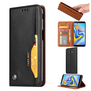 Card Set Serie Samsung Galaxy J6+ Wallet Schutzhülle - Schwarz