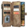 Caseme C30 Multifunktions Samsung Galaxy S22 Ultra 5G Wallet Hülle - Braun