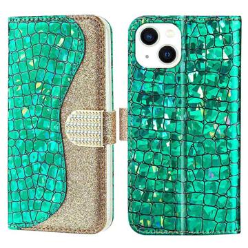 Croco Bling Serie Samsung Galaxy A13 5G Wallet Hülle - Roségold