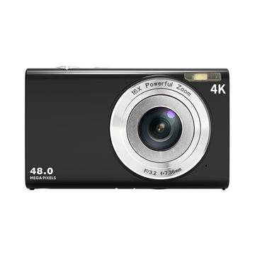 DC402-AF 4K Kids 48MP Digitalkamera Autofokus 16X Digitalzoom Vlogging Kamera für Jugendliche - Schwarz