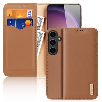 Samsung Galaxy S24+ Dux Ducis Hivo Lederhülle mit Geldbörse - Braun