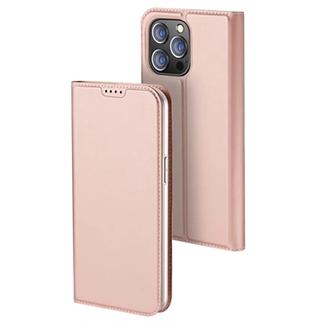 iPhone 15 Pro Dux Ducis Skin Pro Flip Hülle - Rosa