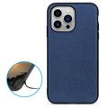 Elegant iPhone 14 Pro Max Leder Cover - Blau