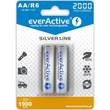 EverActive Silver Line EVHRL6-2000 Wiederaufladbare AA-Batterien 2000mAh - 2 Stk.