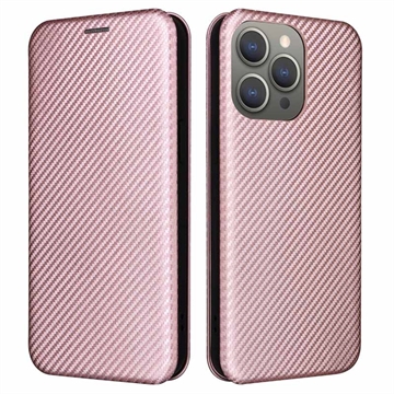 iPhone 15 Pro Max Flip Hülle - Karbonfaser - Roségold