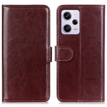 Xiaomi Redmi Note 12 Pro Wallet Schutzhülle mit Magnetverschluss - Braun