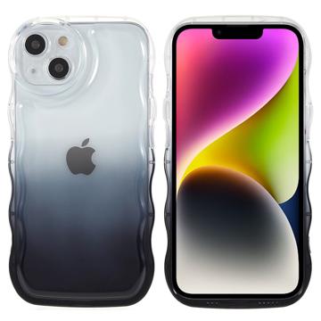 Wavy Edge Gradient iPhone 14 Plus TPU Hülle - Schwarz