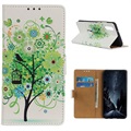 Glam Series Sony Xperia 5 II Wallet Hülle - Blühender Baum / Grün