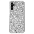 Glitter Serie Samsung Galaxy A13 5G Hybrid Hülle - Silber