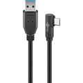 Goobay USB-C Cable w/Angle 3m - USB-C/USB-A - Schwarz