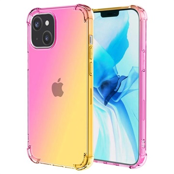 Gradient Stoßfeste iPhone 14 TPU Hülle - Pink / Gold