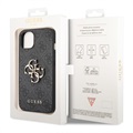 Guess 4G Big Metal Logo iPhone 14 Hybrid Case - Schwarz