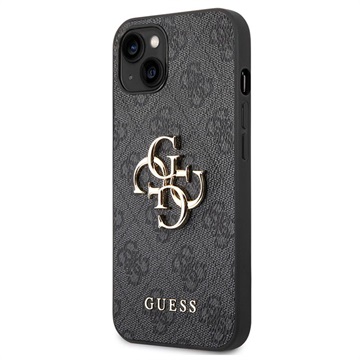 Guess 4G Big Metal Logo iPhone 14 Max Hybrid Hülle - Grau