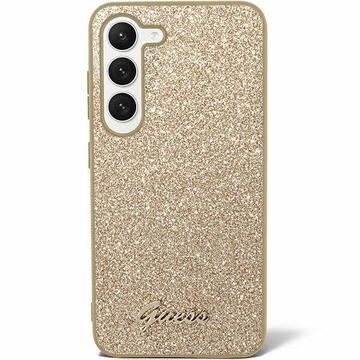 Samsung Galaxy S24 Guess Glitter Flakes Metal Logo Hybrid Hülle