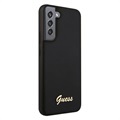 Guess Silicone Script Samsung Galaxy S22+ 5G Cover - Schwarz