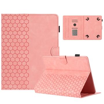 Universal-Tablet-Hülle mit Wabenmuster und Kartenschlitzen - 10" - Rosa