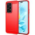 Honor 200 Lite Gebürstete TPU Hülle - Karbonfaser - Rot