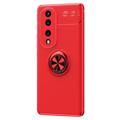 Honor 70 Pro Magnetische Schutzhülle mit Ringhalter - Rot