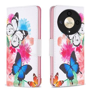 Honor Magic6 Lite/X9b Wonder Serie Wallet Hülle - Schmetterlinge