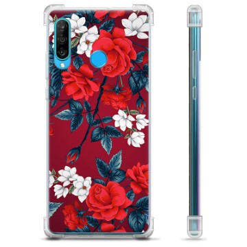 Huawei P30 Lite Hybrid Hülle - Vintage Blumen