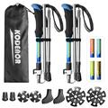 KODENOR 2 PCS zusammenklappbar Trekking Pole Set für Trekking Camping Reisen Klettern kurzen Stil - blau