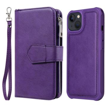 KT Multifunctional Serie iPhone 14 Wallet Hülle - Purpur