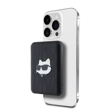 Karl Lagerfeld geprägte MagSafe Power Bank 5000mAh - Choupette Kopf - Schwarz