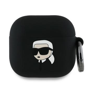 AirPods 4 Karl Lagerfeld Karl Head 3D Silikonhülle - Schwarz