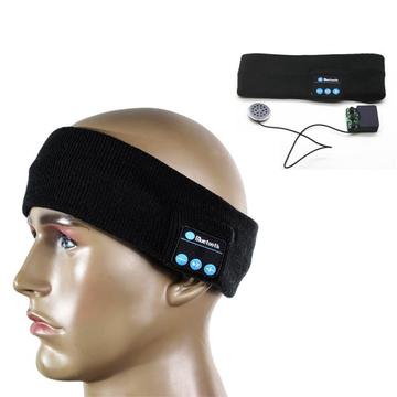 Gestricktes Bluetooth-Stirnband für Sport, Freisprecheinrichtung - Schwarz