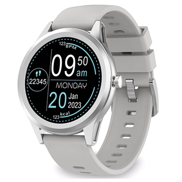 Ksix Globe Wasserdichte Smartwatch mit Bluetooth 5.0 - Silber