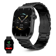 Ksix Olympo AMOLED Smartwatch - Edelstahl & Silikonarmband - Schwarz
